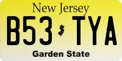 NJ license plate B53TYA