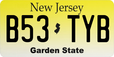 NJ license plate B53TYB