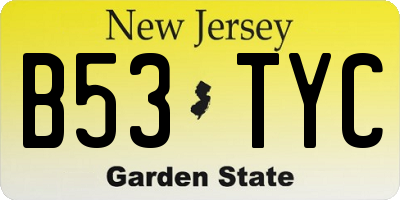 NJ license plate B53TYC