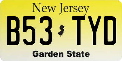 NJ license plate B53TYD