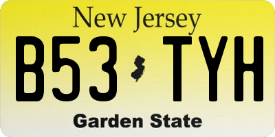 NJ license plate B53TYH