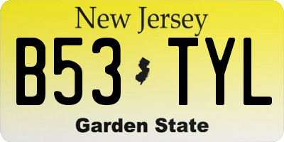 NJ license plate B53TYL