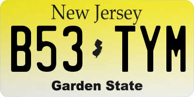 NJ license plate B53TYM