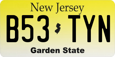 NJ license plate B53TYN