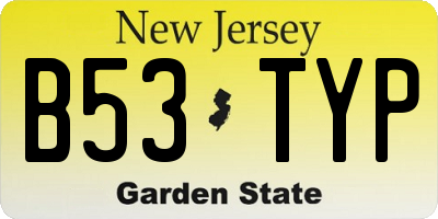 NJ license plate B53TYP