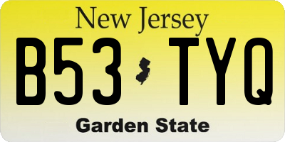 NJ license plate B53TYQ