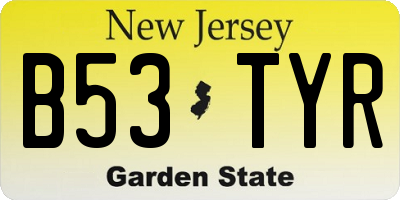 NJ license plate B53TYR
