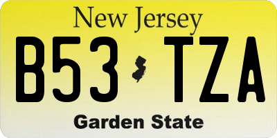 NJ license plate B53TZA
