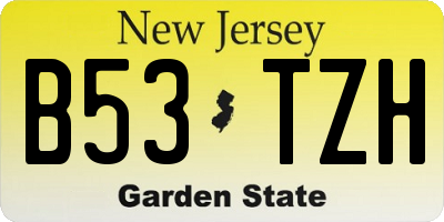 NJ license plate B53TZH