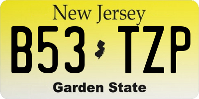 NJ license plate B53TZP