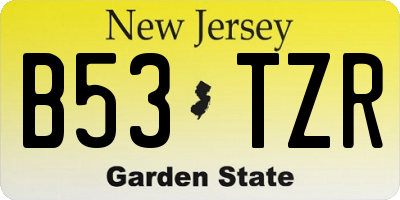NJ license plate B53TZR
