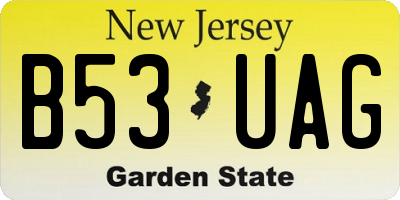 NJ license plate B53UAG