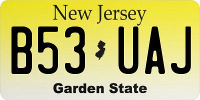 NJ license plate B53UAJ