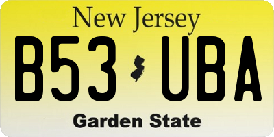 NJ license plate B53UBA