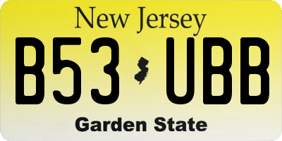 NJ license plate B53UBB