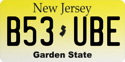 NJ license plate B53UBE