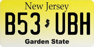 NJ license plate B53UBH