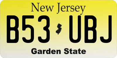 NJ license plate B53UBJ