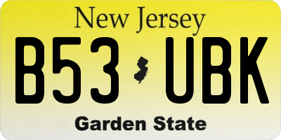 NJ license plate B53UBK