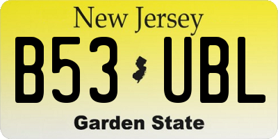 NJ license plate B53UBL