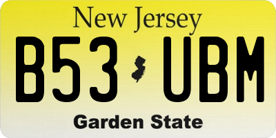 NJ license plate B53UBM