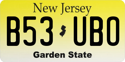 NJ license plate B53UBO