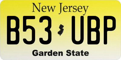 NJ license plate B53UBP