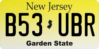 NJ license plate B53UBR