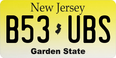 NJ license plate B53UBS