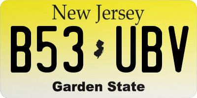 NJ license plate B53UBV
