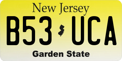 NJ license plate B53UCA