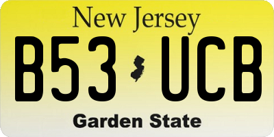 NJ license plate B53UCB