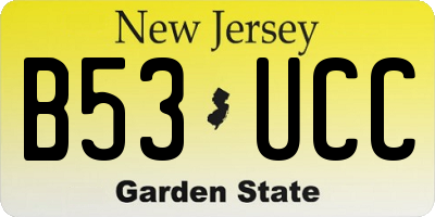 NJ license plate B53UCC