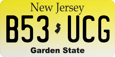 NJ license plate B53UCG