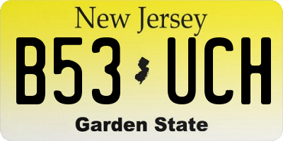 NJ license plate B53UCH