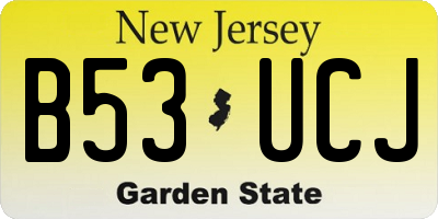 NJ license plate B53UCJ