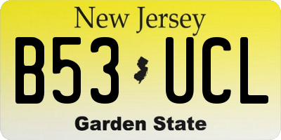 NJ license plate B53UCL