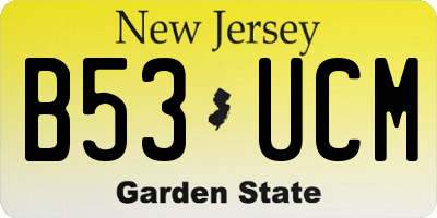NJ license plate B53UCM