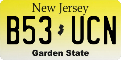 NJ license plate B53UCN