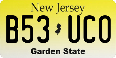 NJ license plate B53UCO