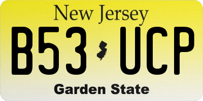NJ license plate B53UCP