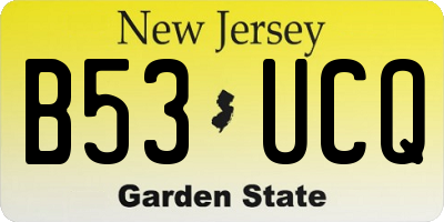 NJ license plate B53UCQ