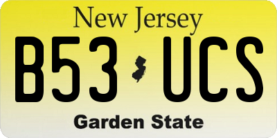 NJ license plate B53UCS