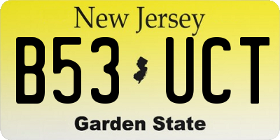 NJ license plate B53UCT
