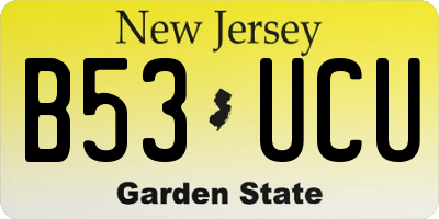 NJ license plate B53UCU