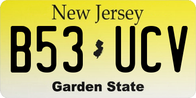 NJ license plate B53UCV