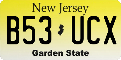 NJ license plate B53UCX