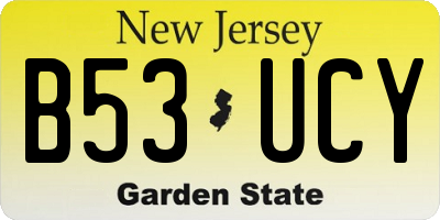 NJ license plate B53UCY