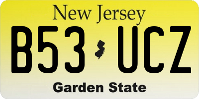 NJ license plate B53UCZ