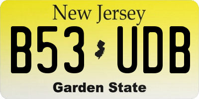 NJ license plate B53UDB